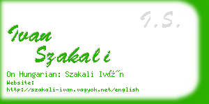 ivan szakali business card